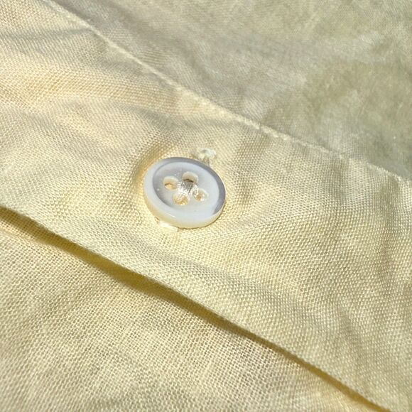 VTG Polo Ralph Lauren Solid Yellow Madras Shirt 100% Cotton Men's L Classic Fit - Picture 8 of 12